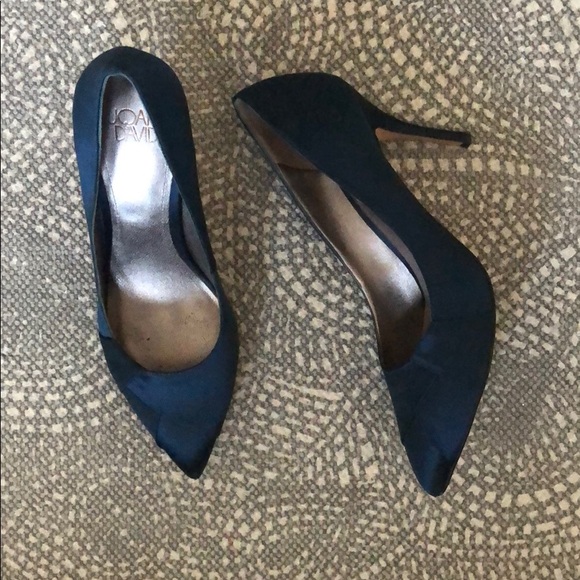 Joan & David Shoes - Blue satin heels